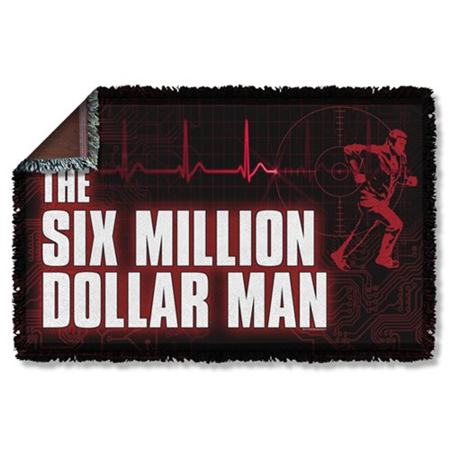 Six Million Dollar Man Logo Woven Tapestry Throw Blanket